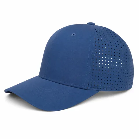Blue perforated performance cap