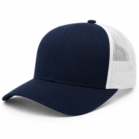 Navy and white classic mesh-back trucker cap